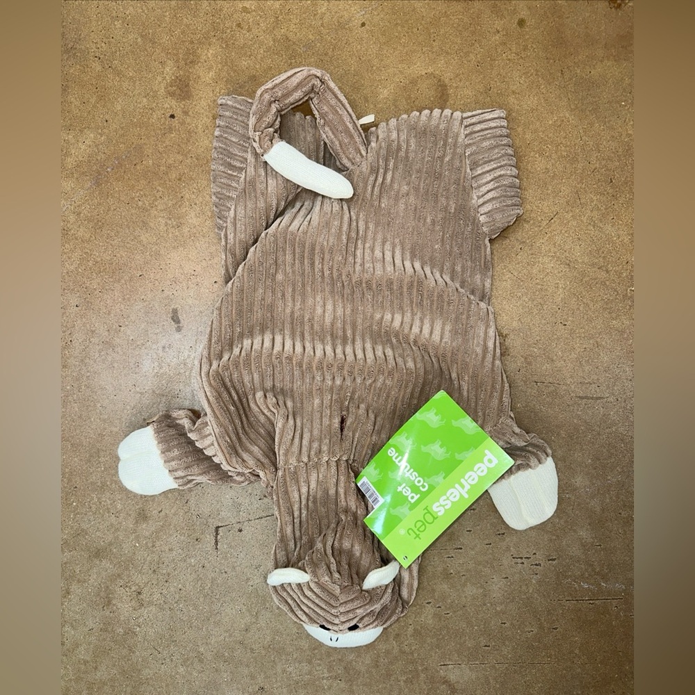 Sock Monkey Dog Costume Size Medium Brown And White NWT